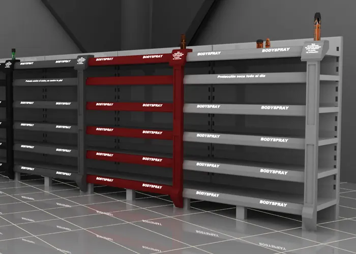 Render 3D de exhibidor — e&t