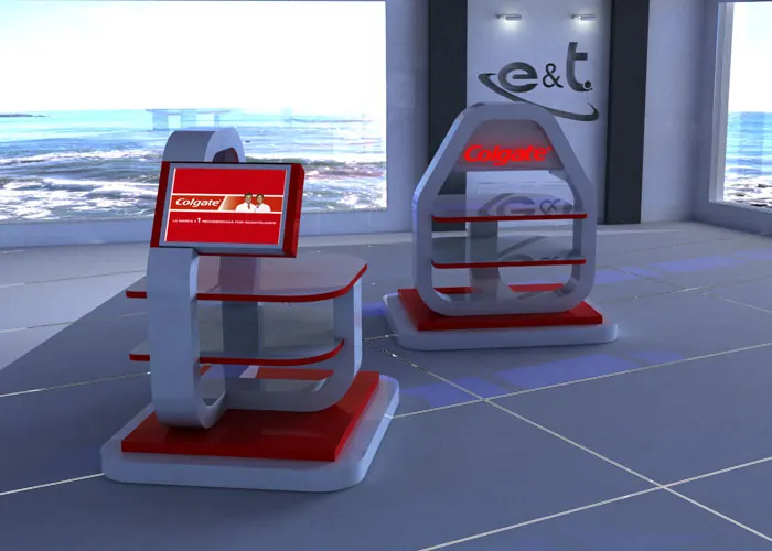 Render 3D de exhibidor — e&t
