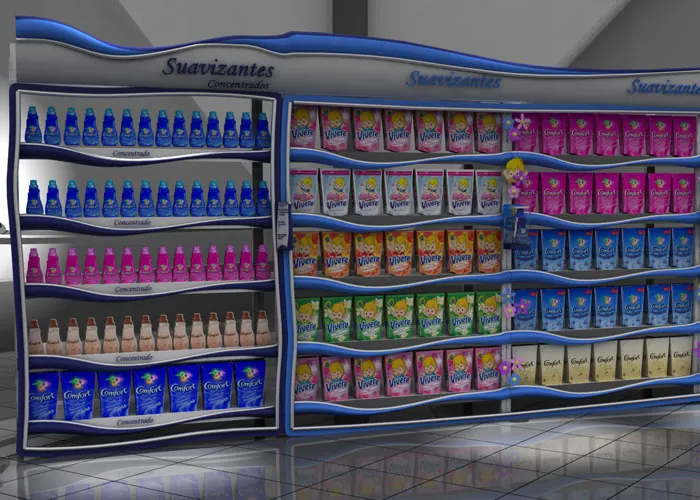 Render 3D de exhibidor — e&t