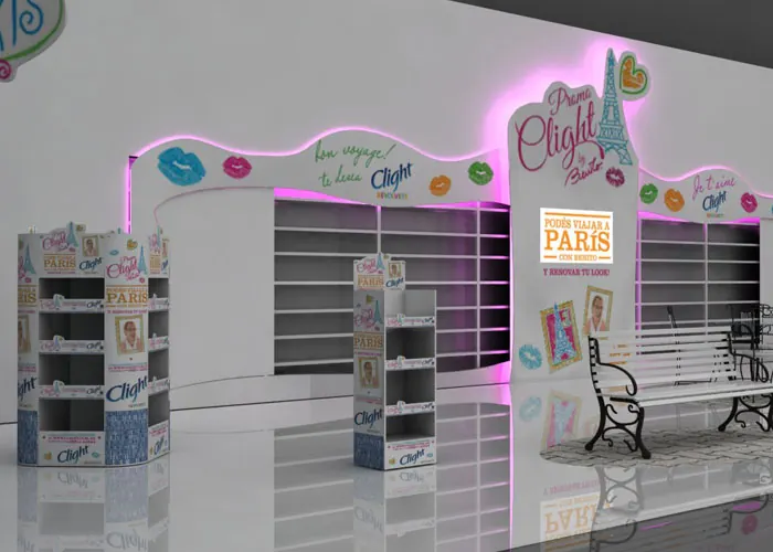 Render 3D de exhibidor para Clight
