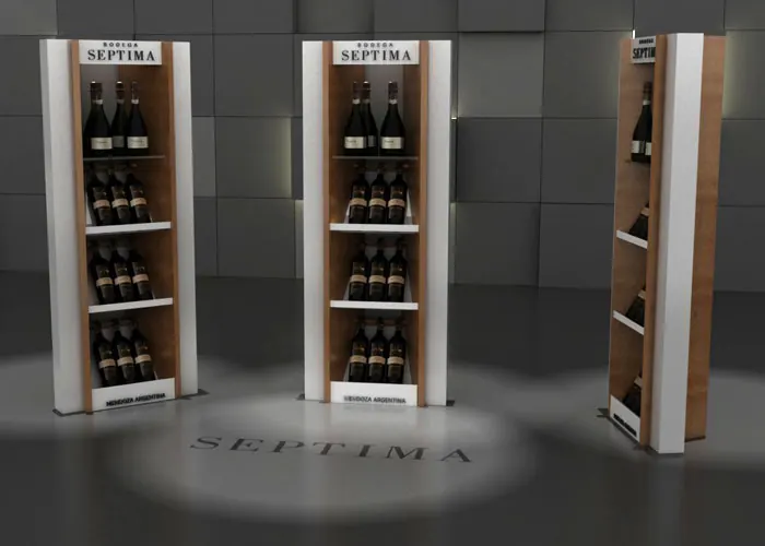 Render 3D de exhibidor para Séptima