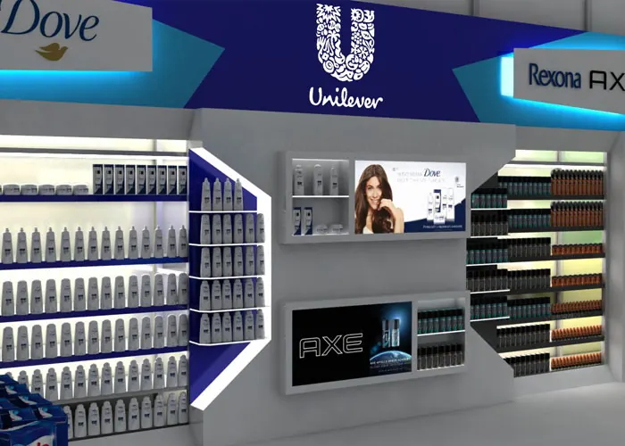 Render 3D de exhibidor para Unilever