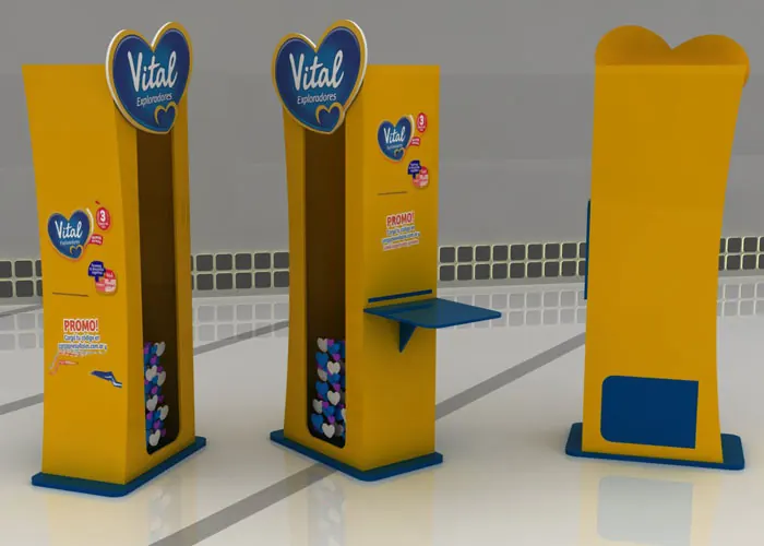 Render 3D de exhibidor para Vital