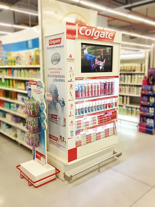 Exhibidor con pantalla para Colgate
